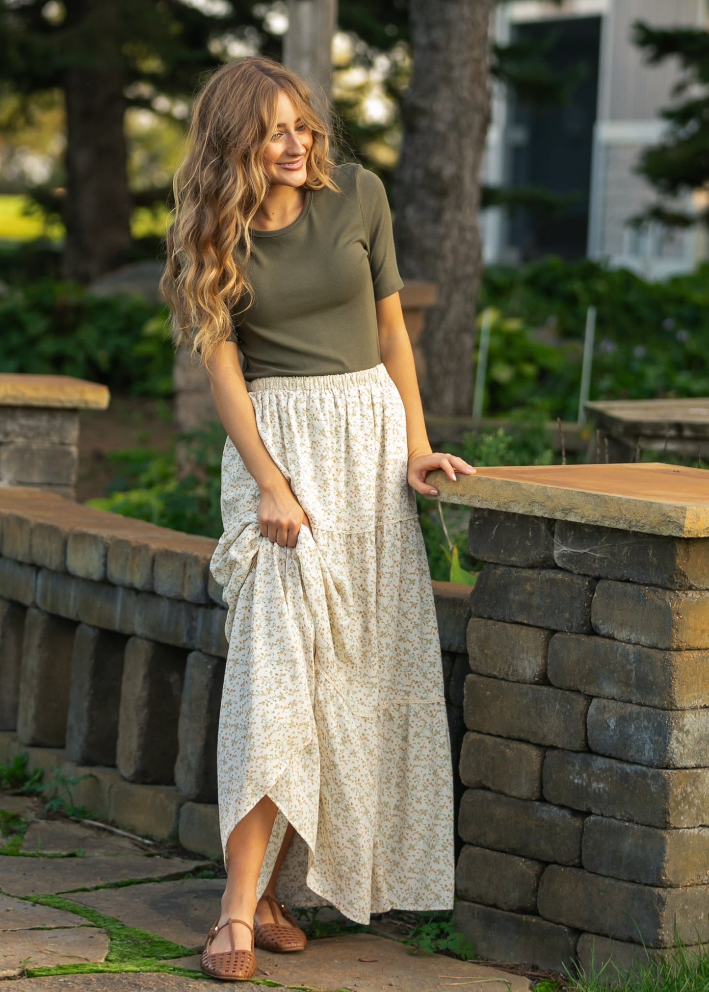 Wilder Lace Tier Floral Maxi Skirt IC Skirts