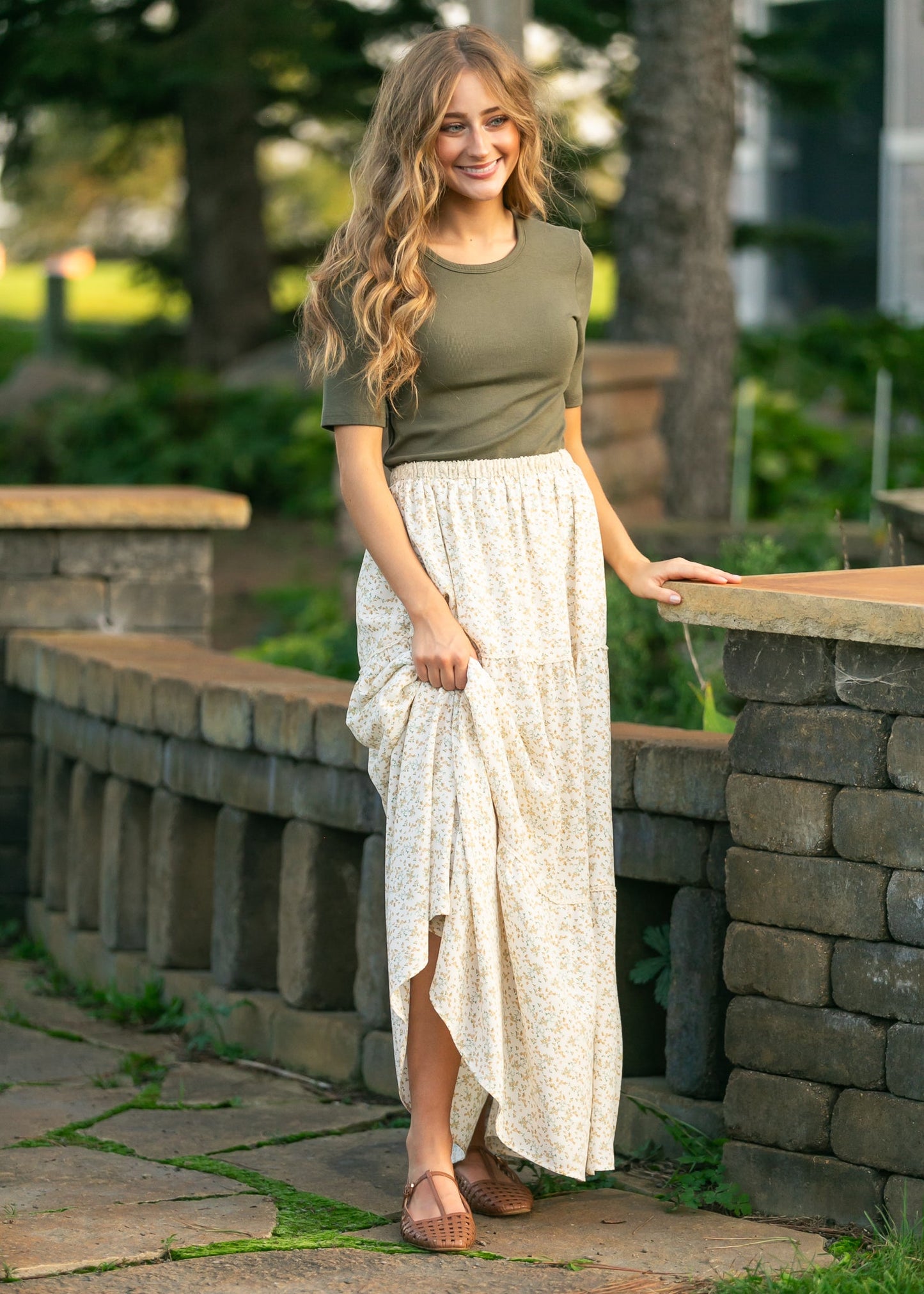 Wilder Lace Tier Floral Maxi Skirt IC Skirts