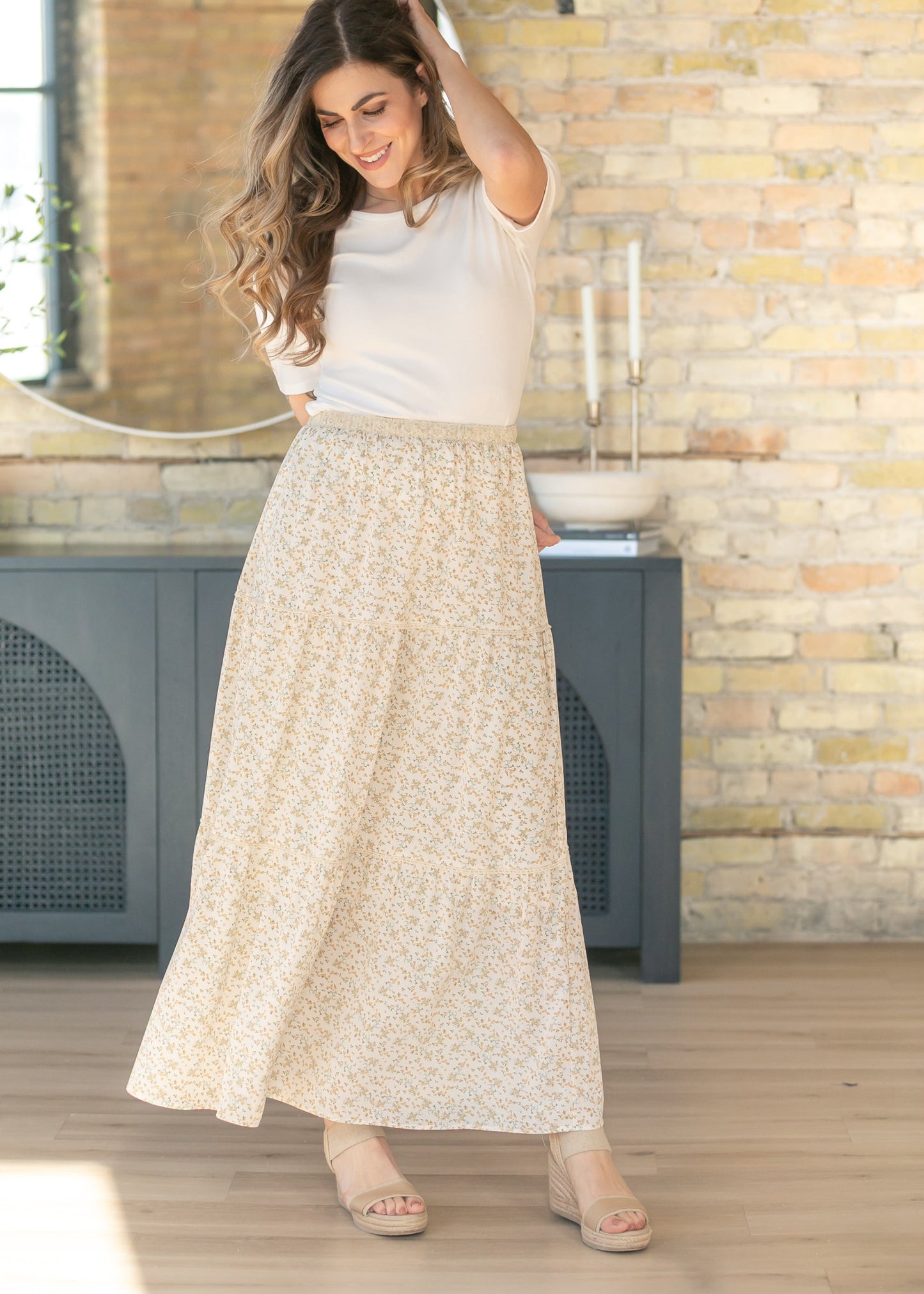 Wilder Lace Tier Floral Maxi Skirt IC Skirts