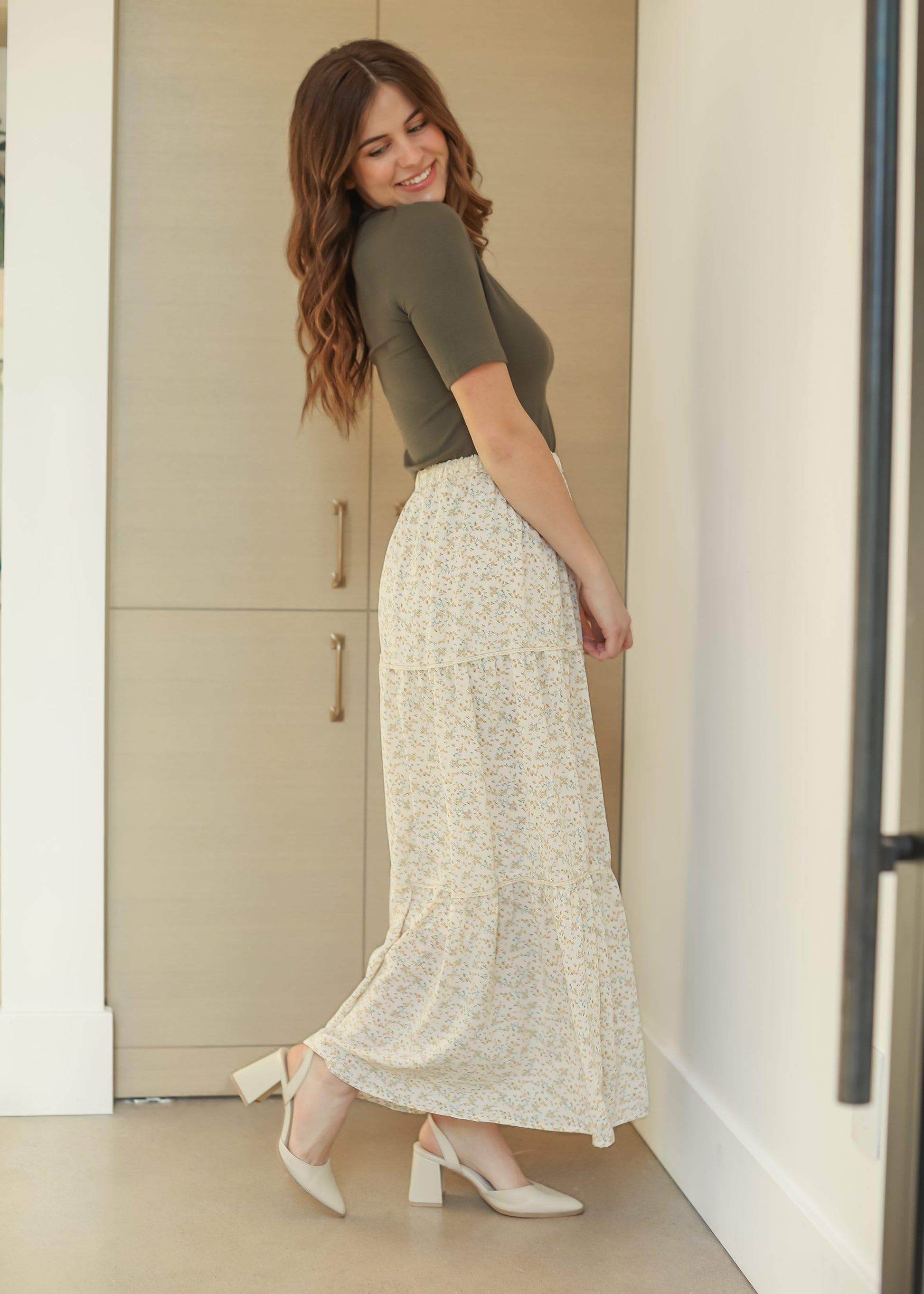 Wilder Lace Tier Floral Maxi Skirt IC Skirts