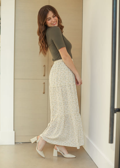 Wilder Lace Tier Floral Maxi Skirt IC Skirts