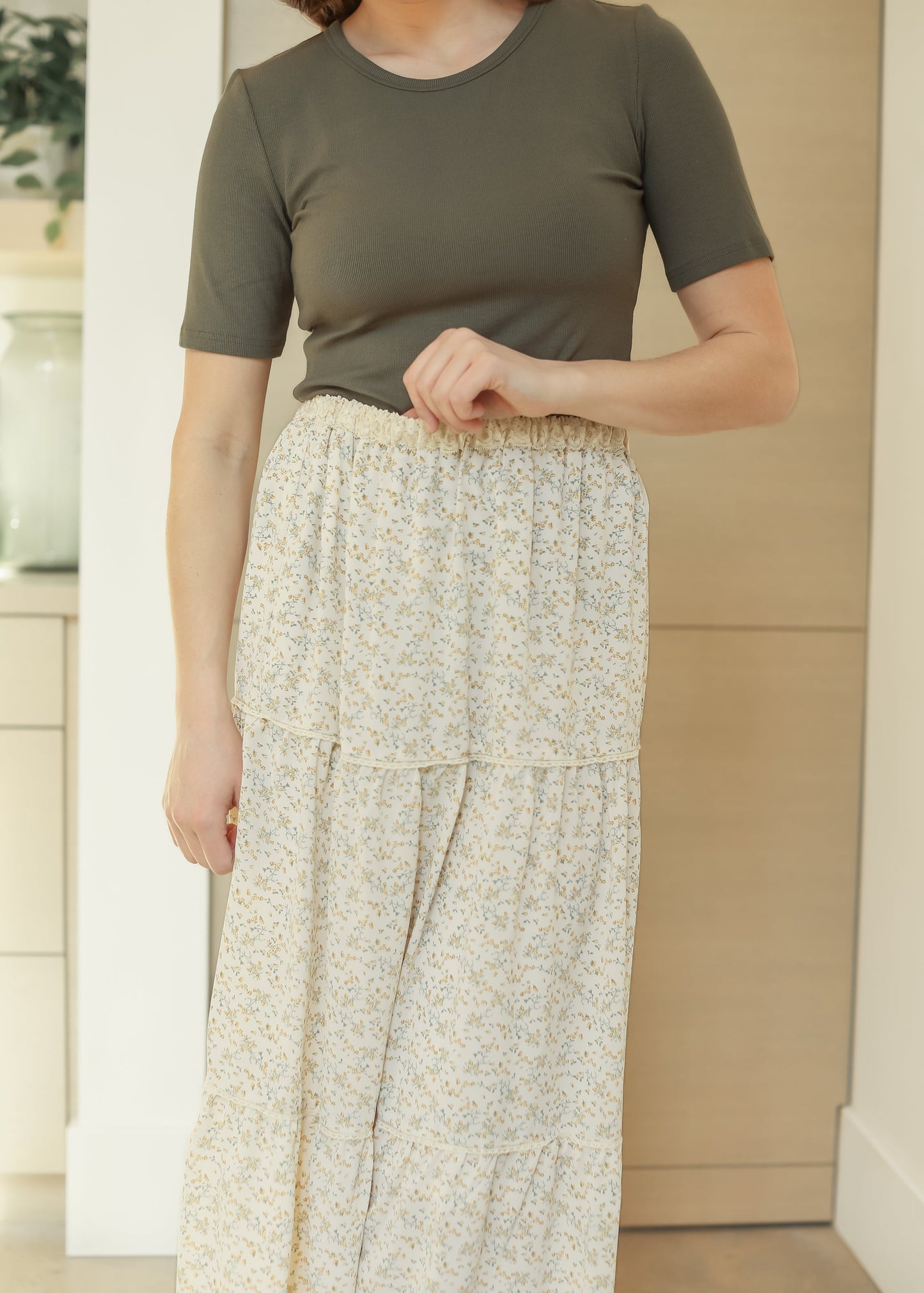 Wilder Lace Tier Floral Maxi Skirt IC Skirts
