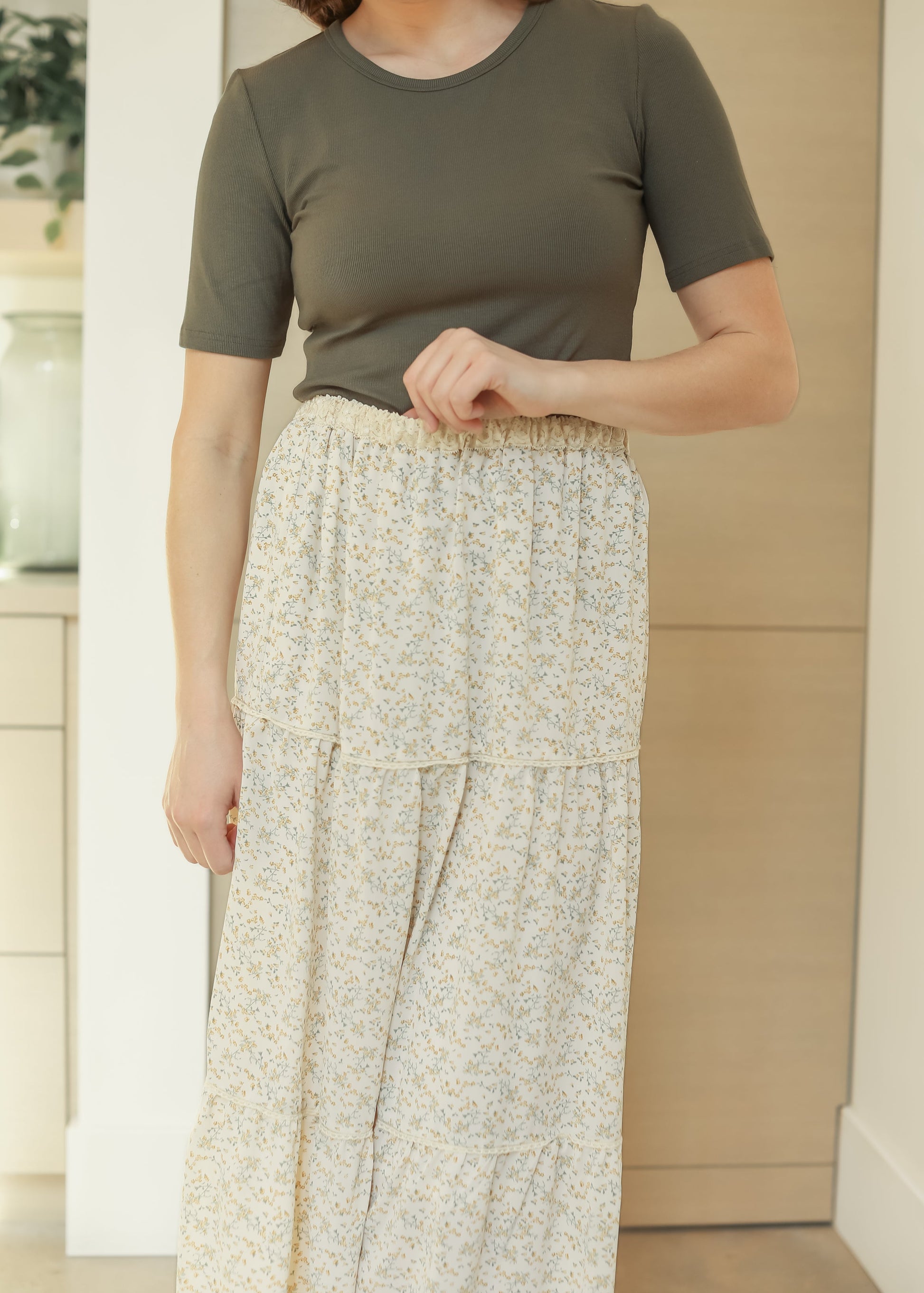 Wilder Lace Tier Floral Maxi Skirt IC Skirts