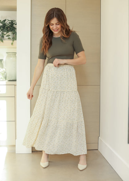 Wilder Lace Tier Floral Maxi Skirt IC Skirts
