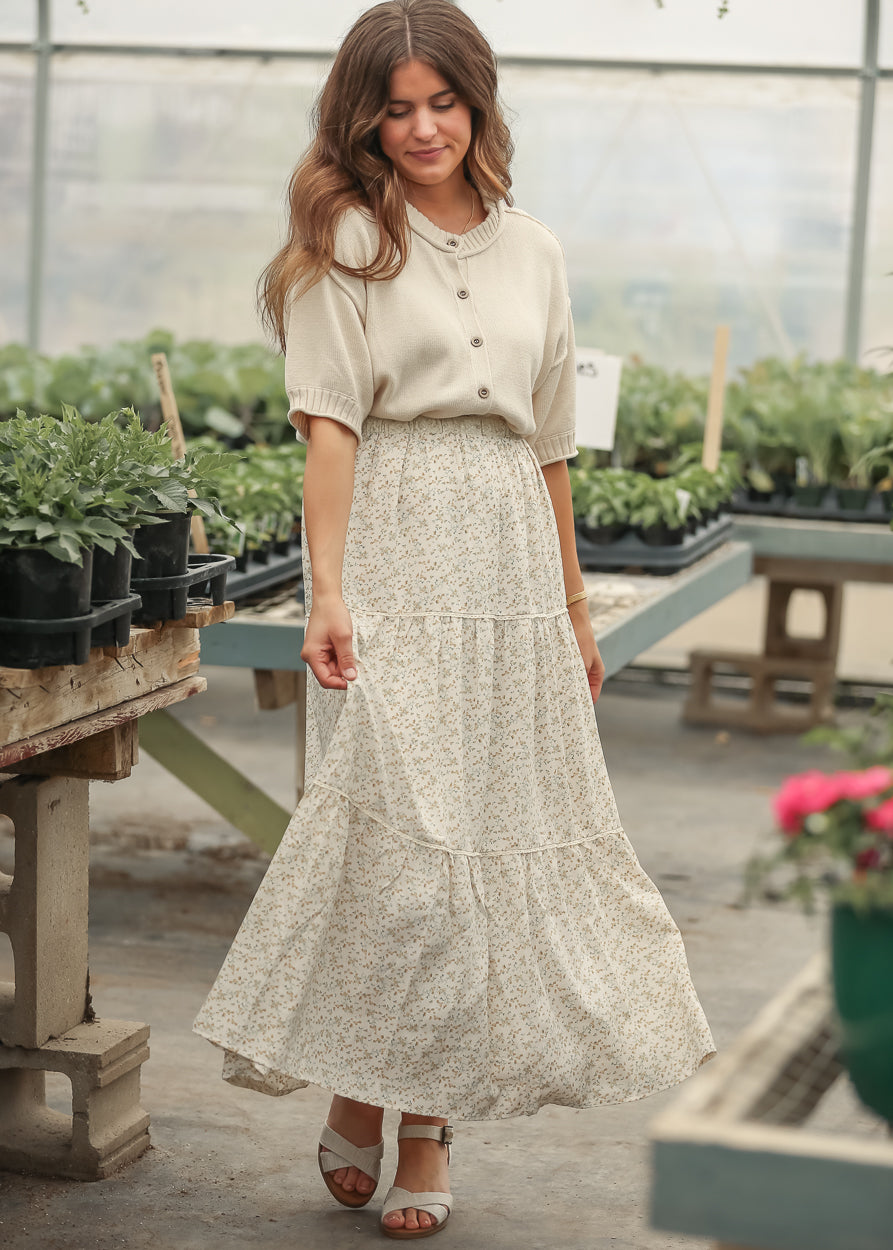 Wilder Lace Tier Floral Maxi Skirt IC Skirts