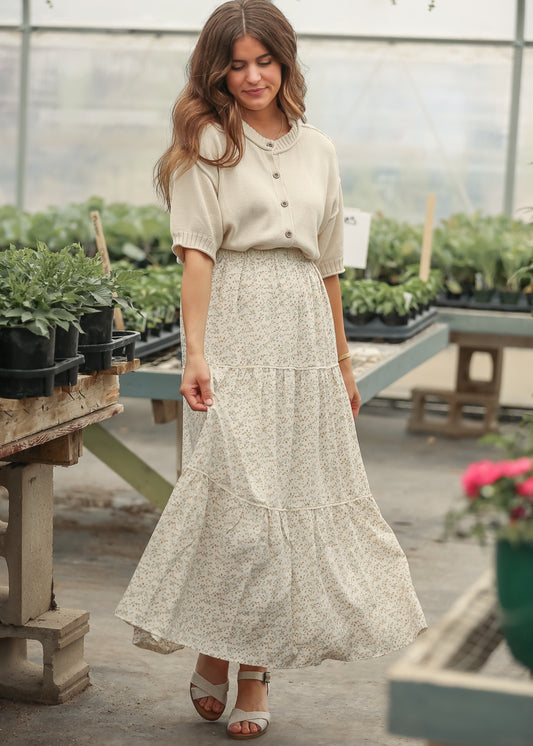 Wilder Lace Tier Floral Maxi Skirt IC Skirts
