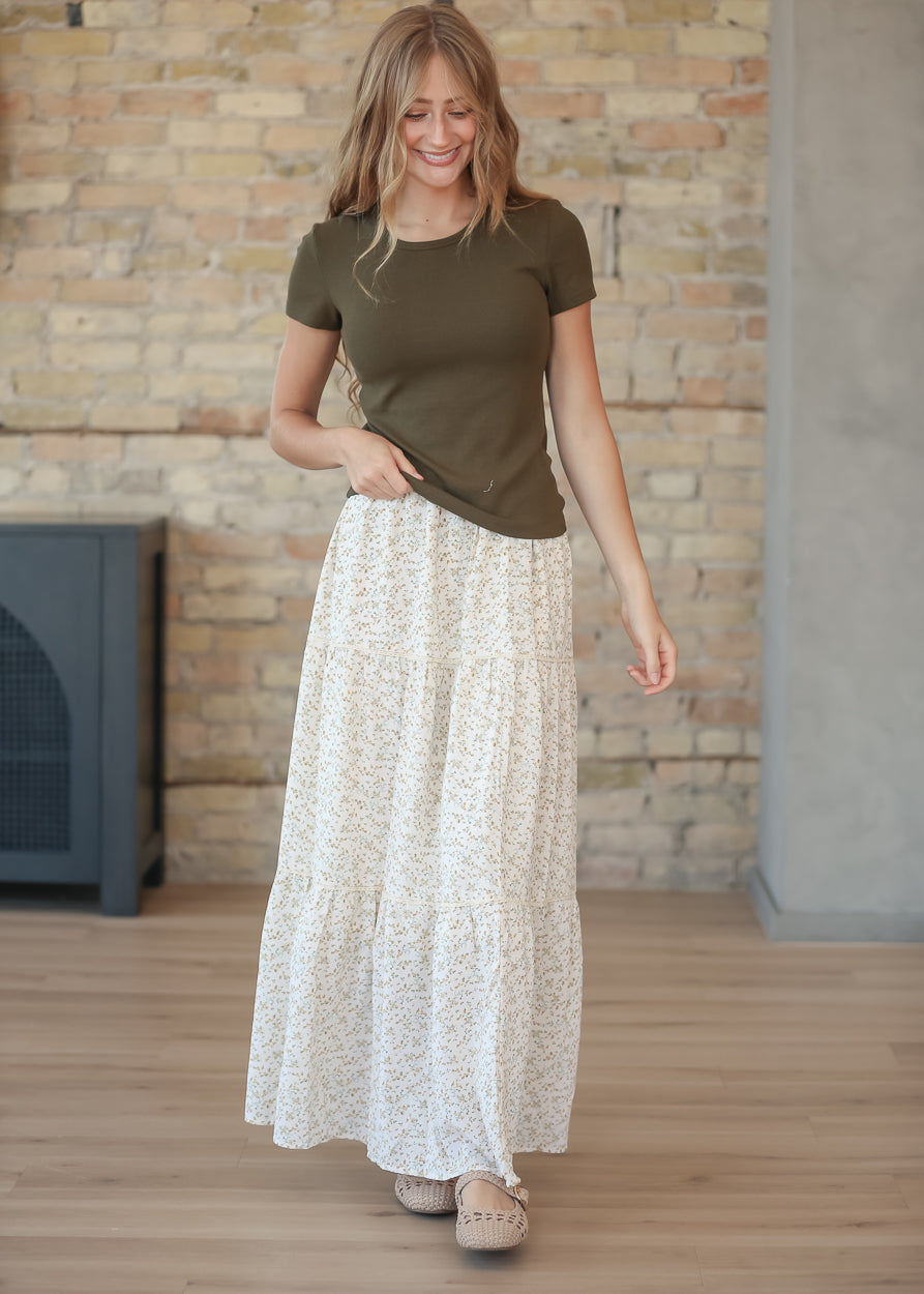 Wilder Lace Tier Floral Maxi Skirt IC Skirts