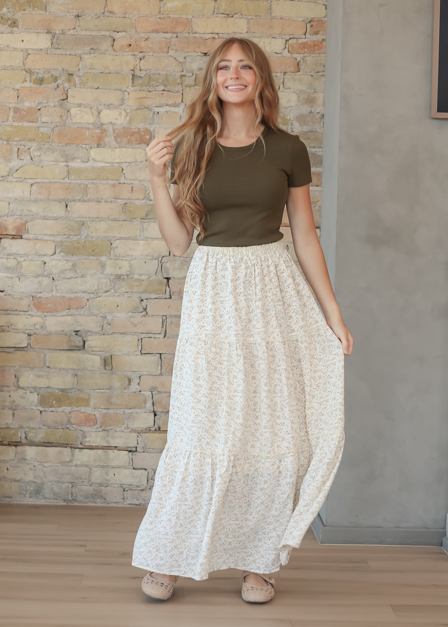 Wilder Lace Tier Floral Maxi Skirt IC Skirts