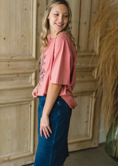 Wildflower Happiness Cotton Tee - FINAL SALE FF Tops