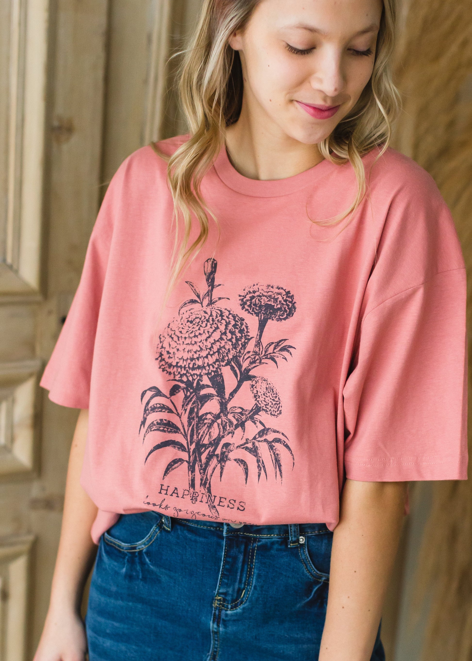 Wildflower Happiness Cotton Tee - FINAL SALE FF Tops