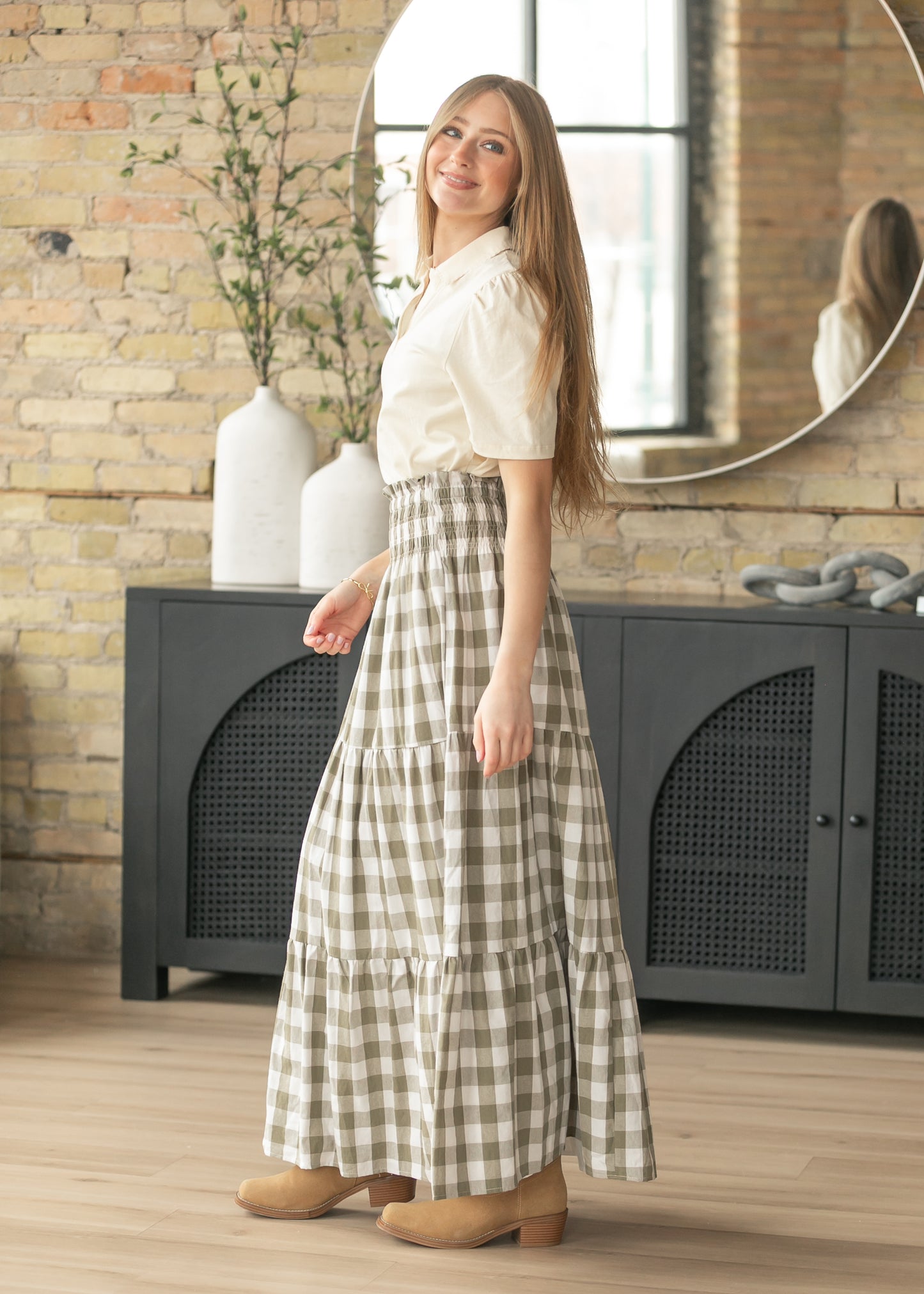 Willow Checkered Maxi Skirt FF Skirts