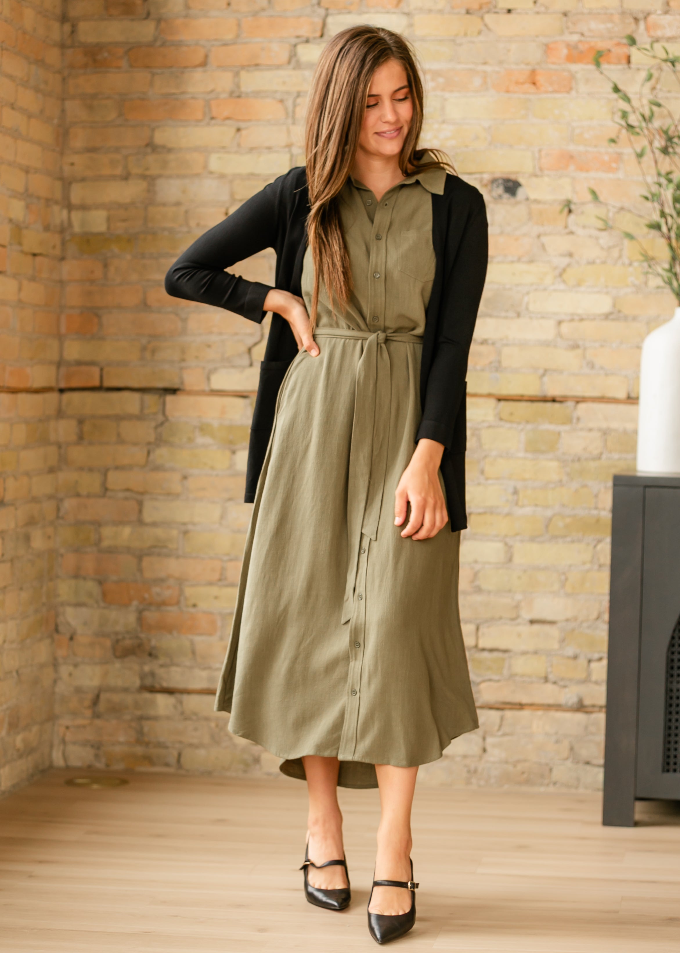 chinese dress ladies Willow Cap Sleeve Linen Midi Dress