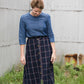 Windowpane Button Midi Skirt - FINAL SALE FF Skirts