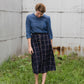 Windowpane Button Midi Skirt - FINAL SALE FF Skirts