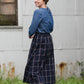 Windowpane Button Midi Skirt - FINAL SALE FF Skirts