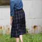 Windowpane Button Midi Skirt - FINAL SALE FF Skirts