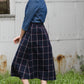 Windowpane Button Midi Skirt - FINAL SALE FF Skirts