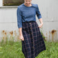 Windowpane Button Midi Skirt - FINAL SALE FF Skirts