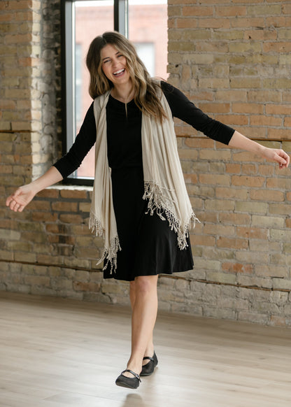 Winslet Tasseled Sleeveless Cardigan - FINAL SALE IC Layering Essentials