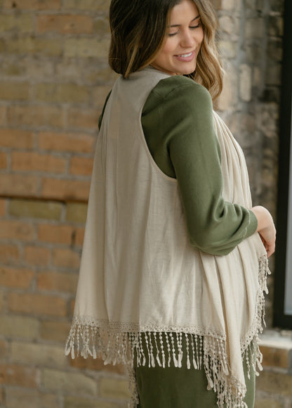Winslet Tasseled Sleeveless Cardigan - FINAL SALE IC Layering Essentials
