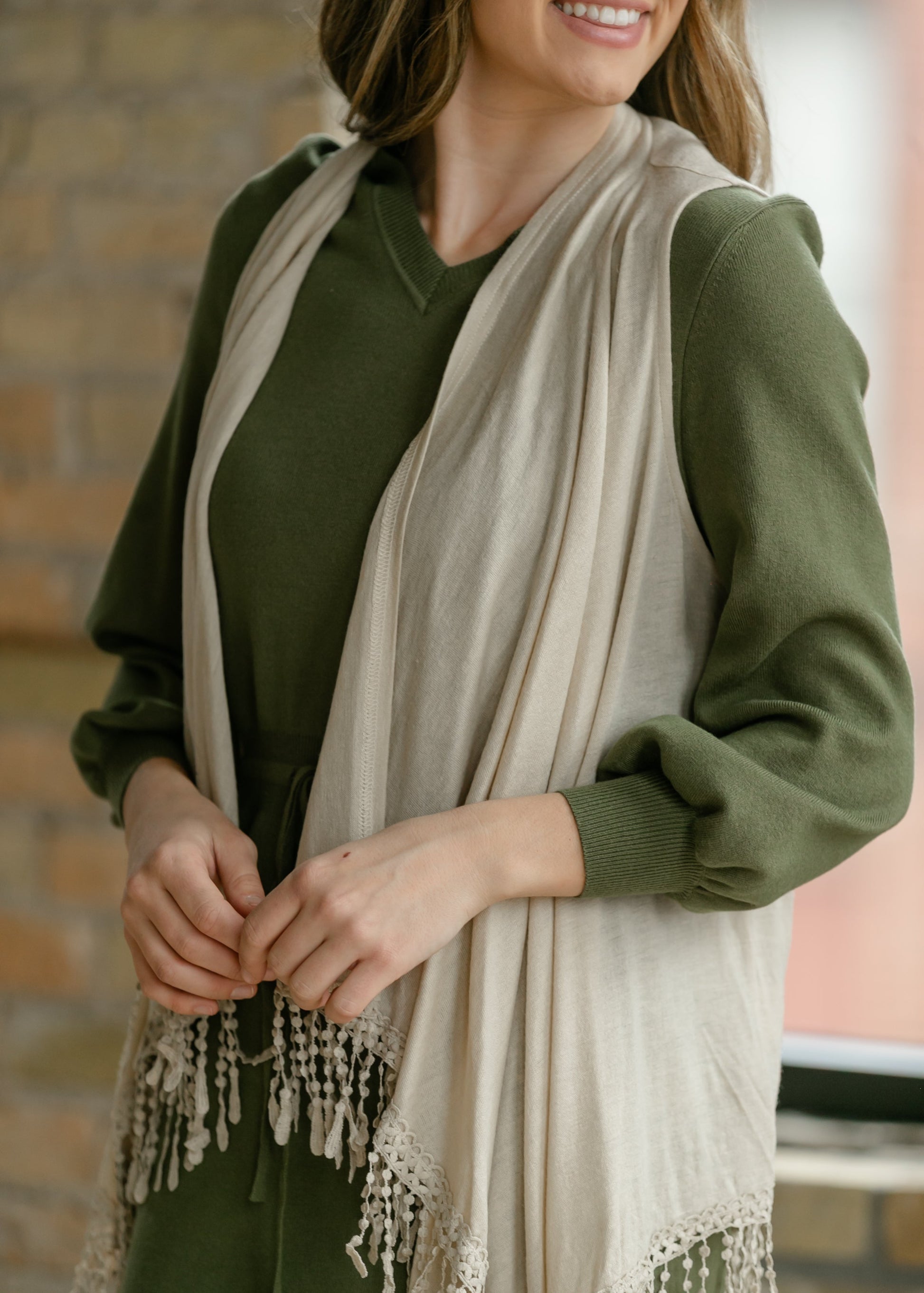 Winslet Tasseled Sleeveless Cardigan - FINAL SALE IC Layering Essentials