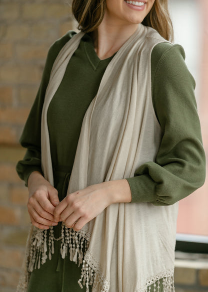 Winslet Tasseled Sleeveless Cardigan - FINAL SALE IC Layering Essentials