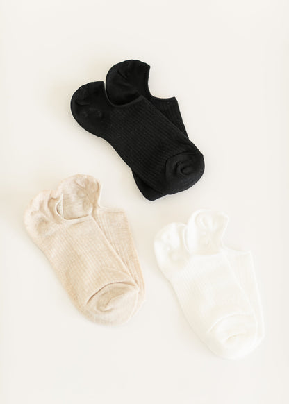 Women's Basic No-Show Socks 3pc Set Accessories