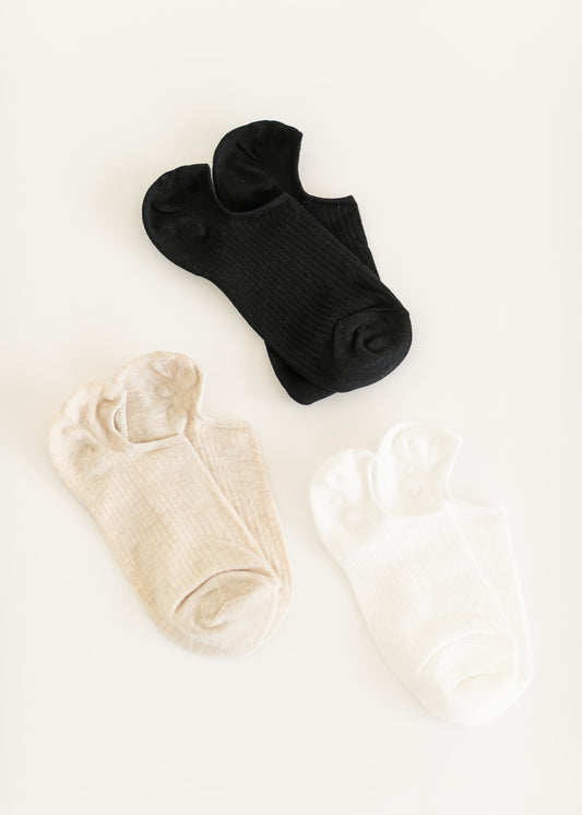 Women's Basic No-Show Socks 3pc Set Accessories