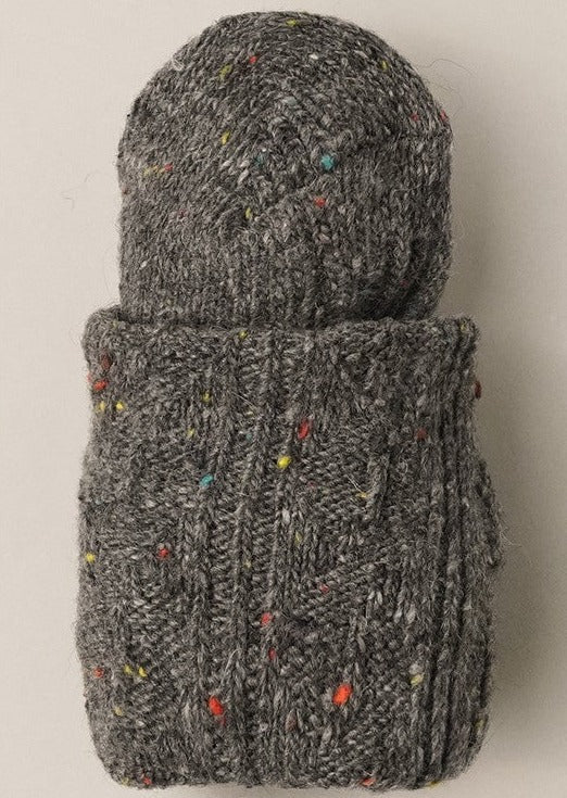 Women's Speckled Wool Blend Crew Length Socks - FINAL SALE Accessories Gray