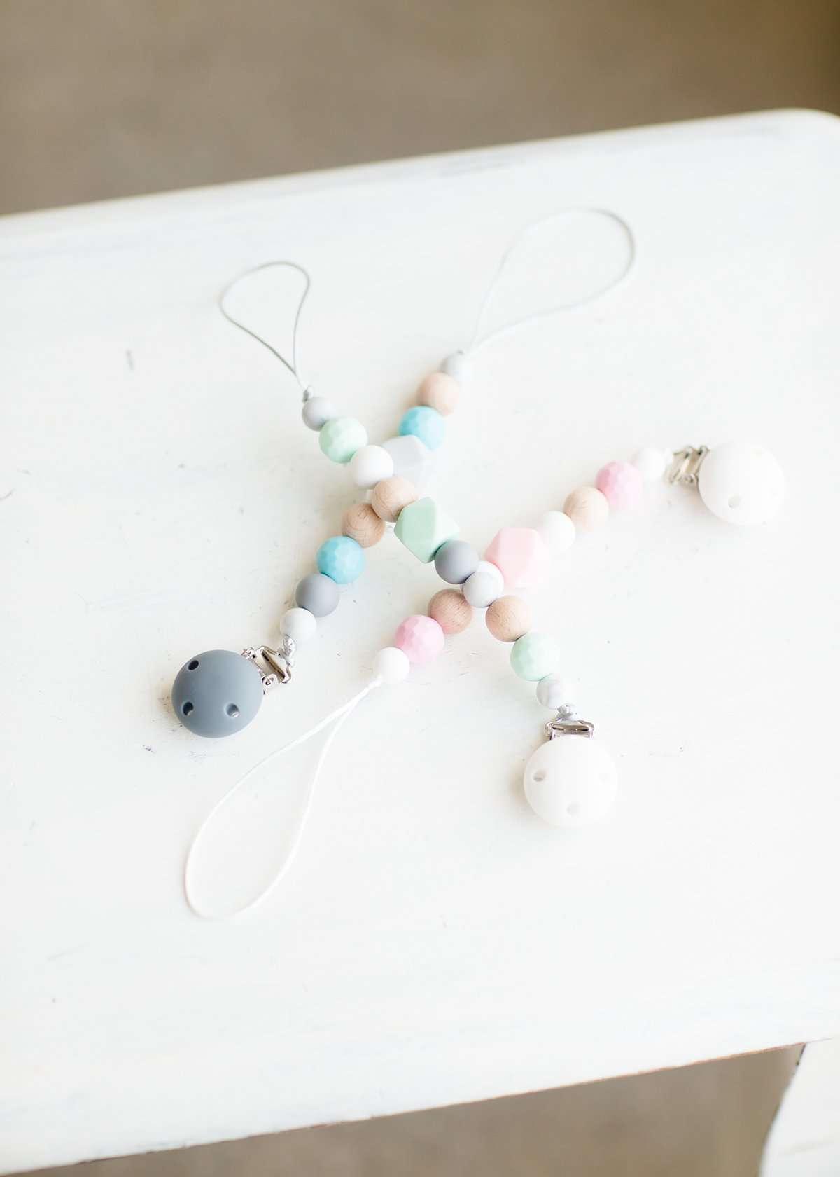 Wood Bead Pacifier Clip FF Home + Lifestyle