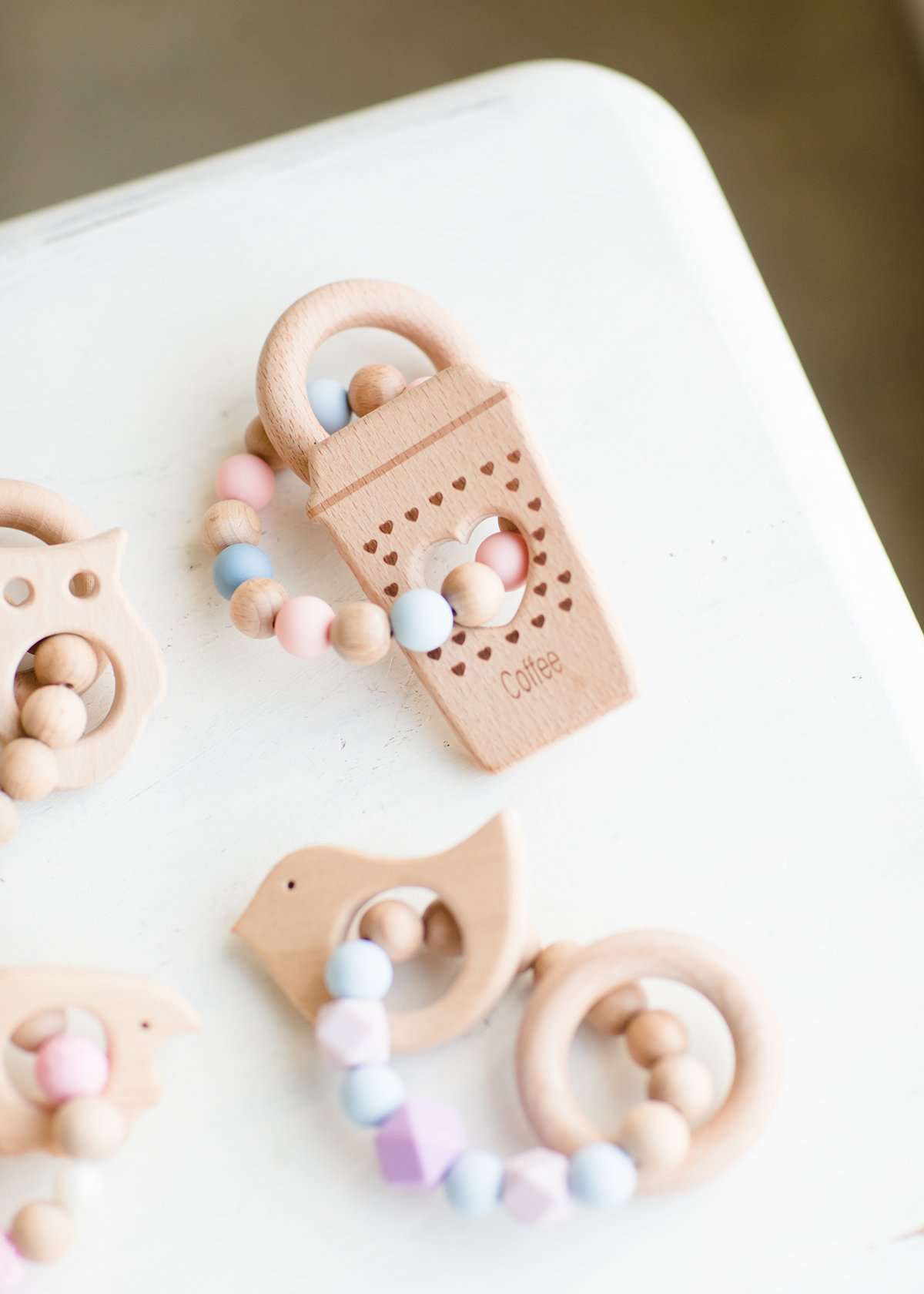 Wood Bead Teether Toy FF Home + Lifestyle Dove