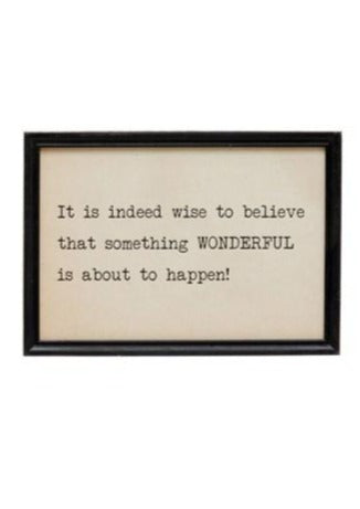 Wood Framed Wall Decor - FINAL SALE FF Home + Lifestyle Wise to Believe