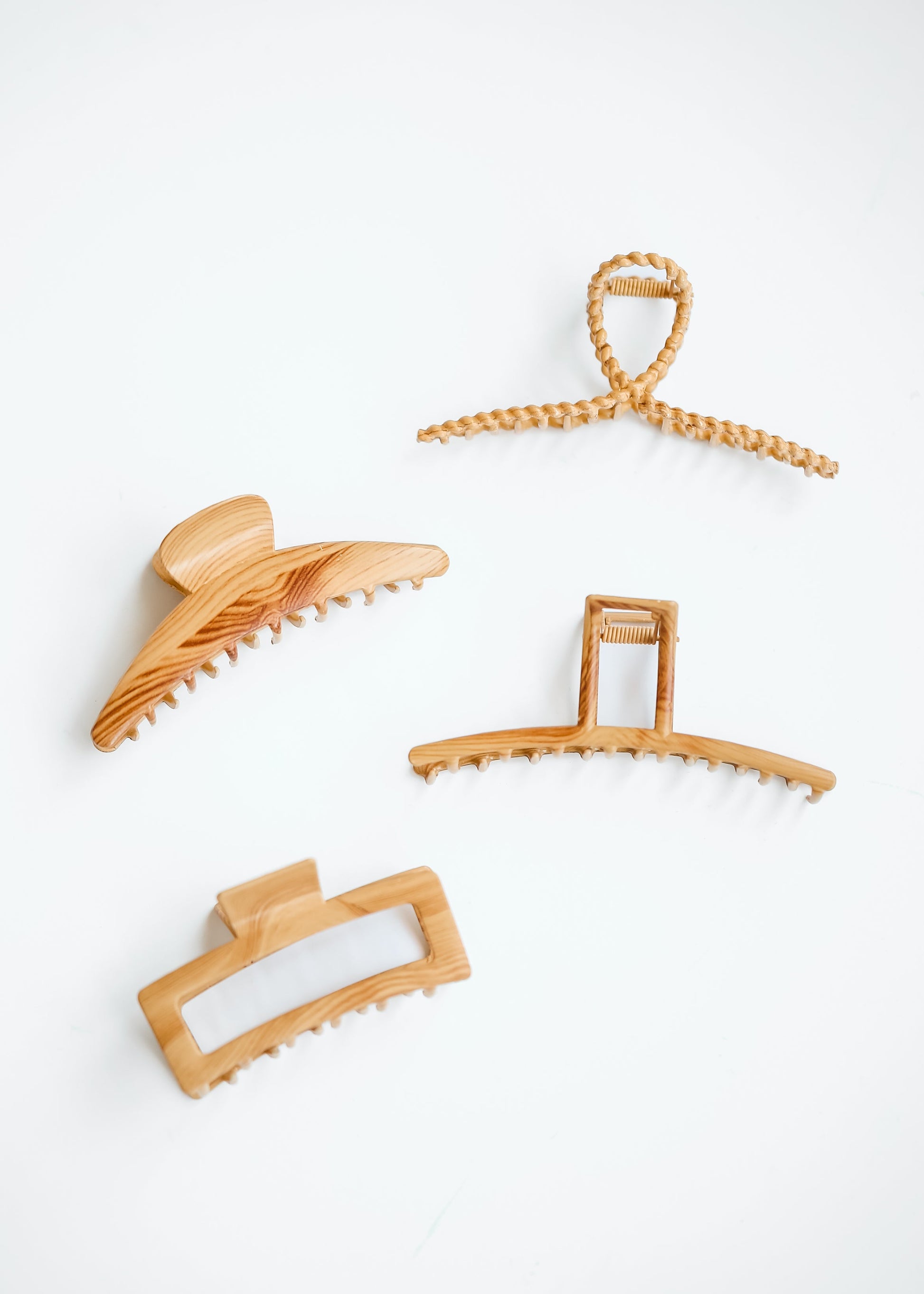 Wood Grain Metal Hair Claw Clip Accessories