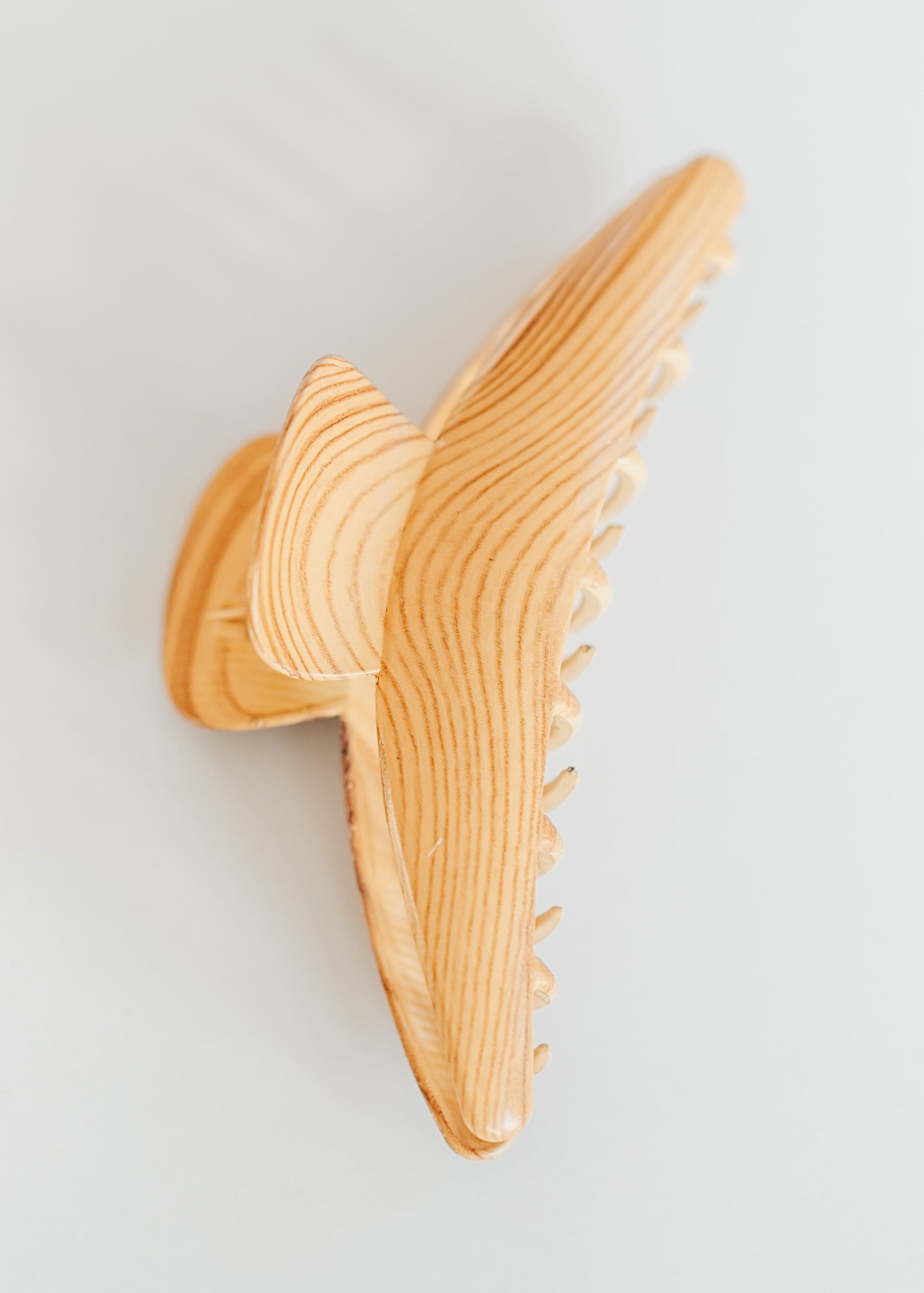 Wood Grain Metal Hair Claw Clip Accessories Natural