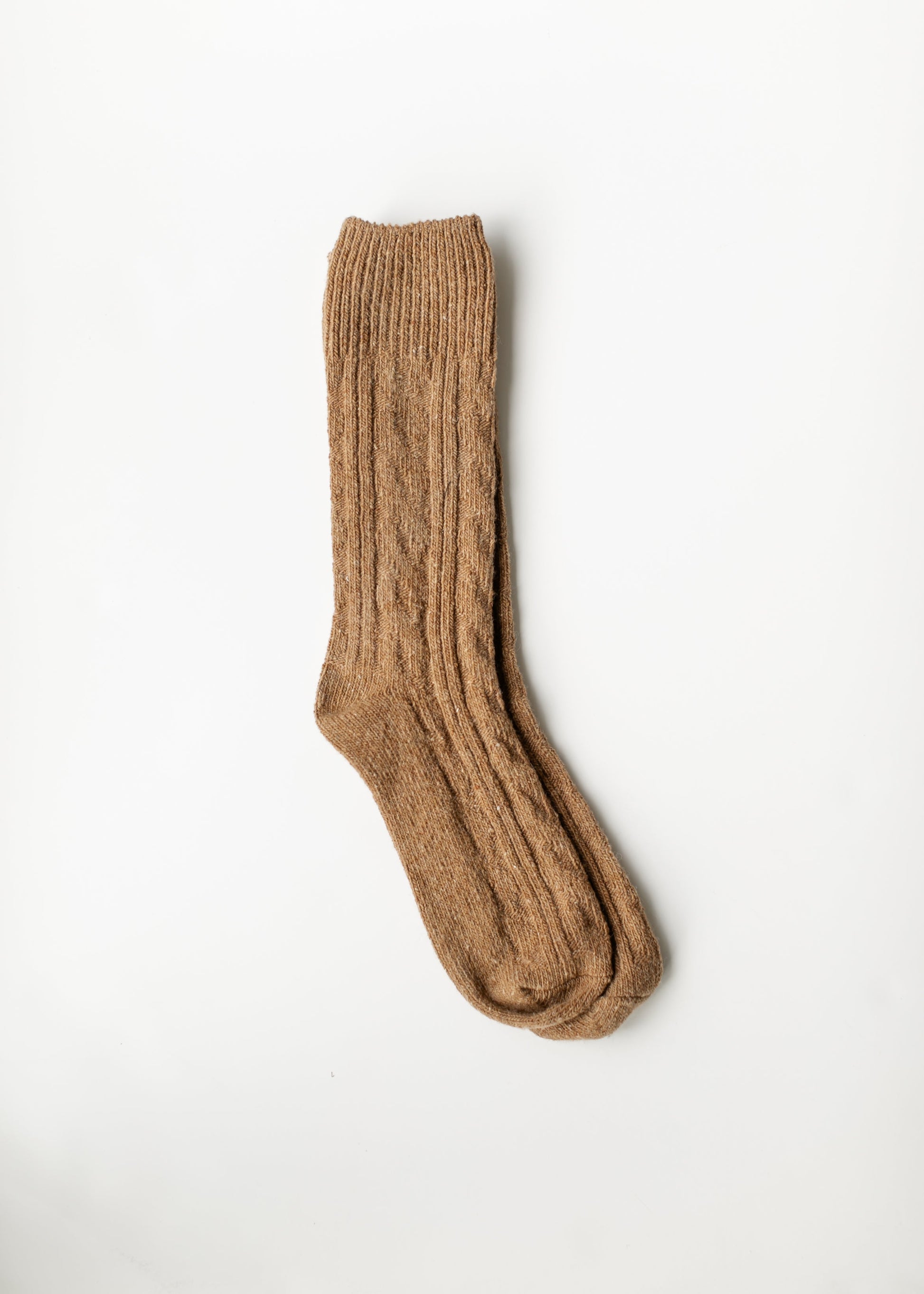Wool Blend Crew Length Socks Accessories Solid / Brown