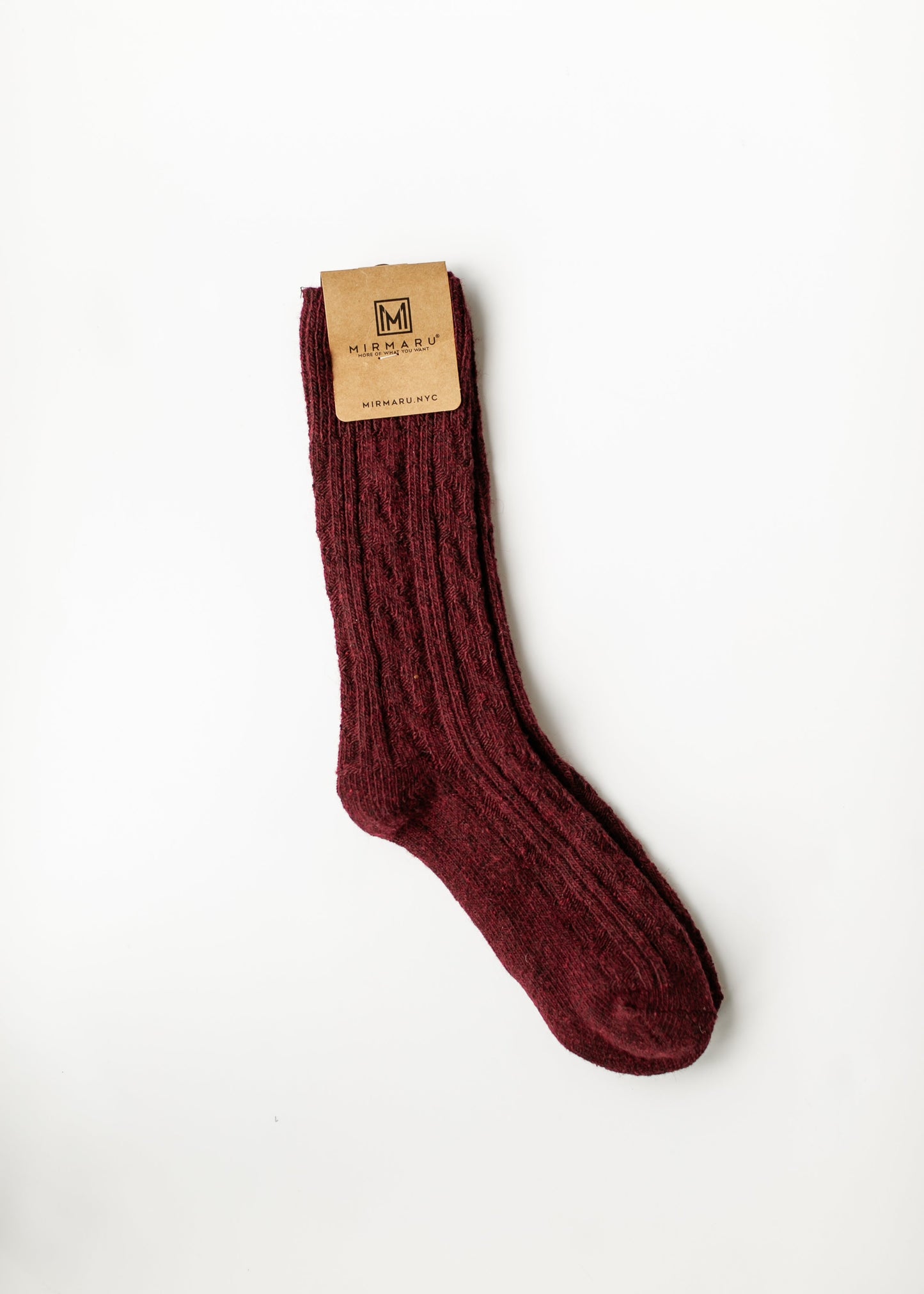 Wool Blend Crew Length Socks Accessories Solid / Red