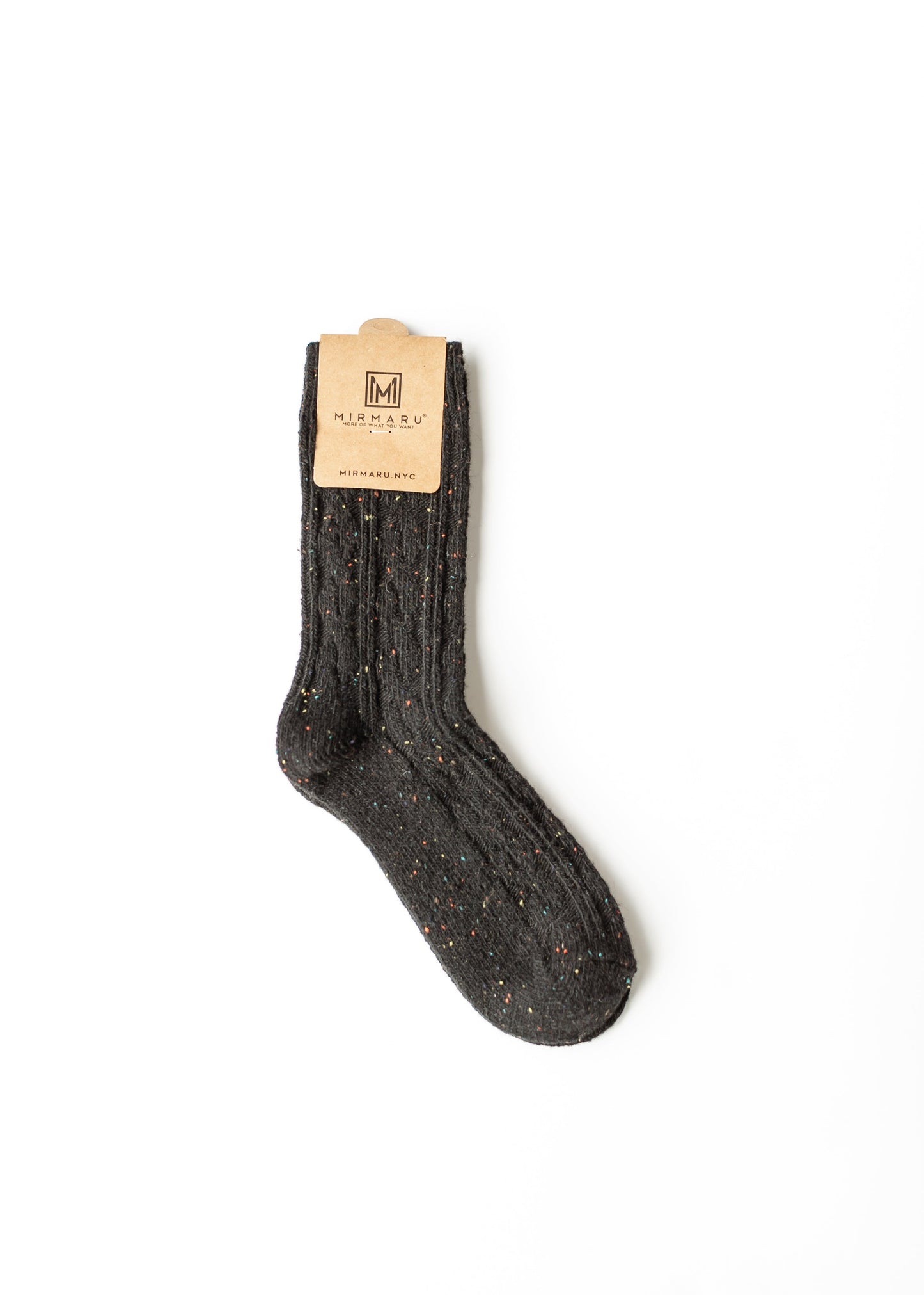 Wool Blend Crew Length Socks Accessories Speckled / Black