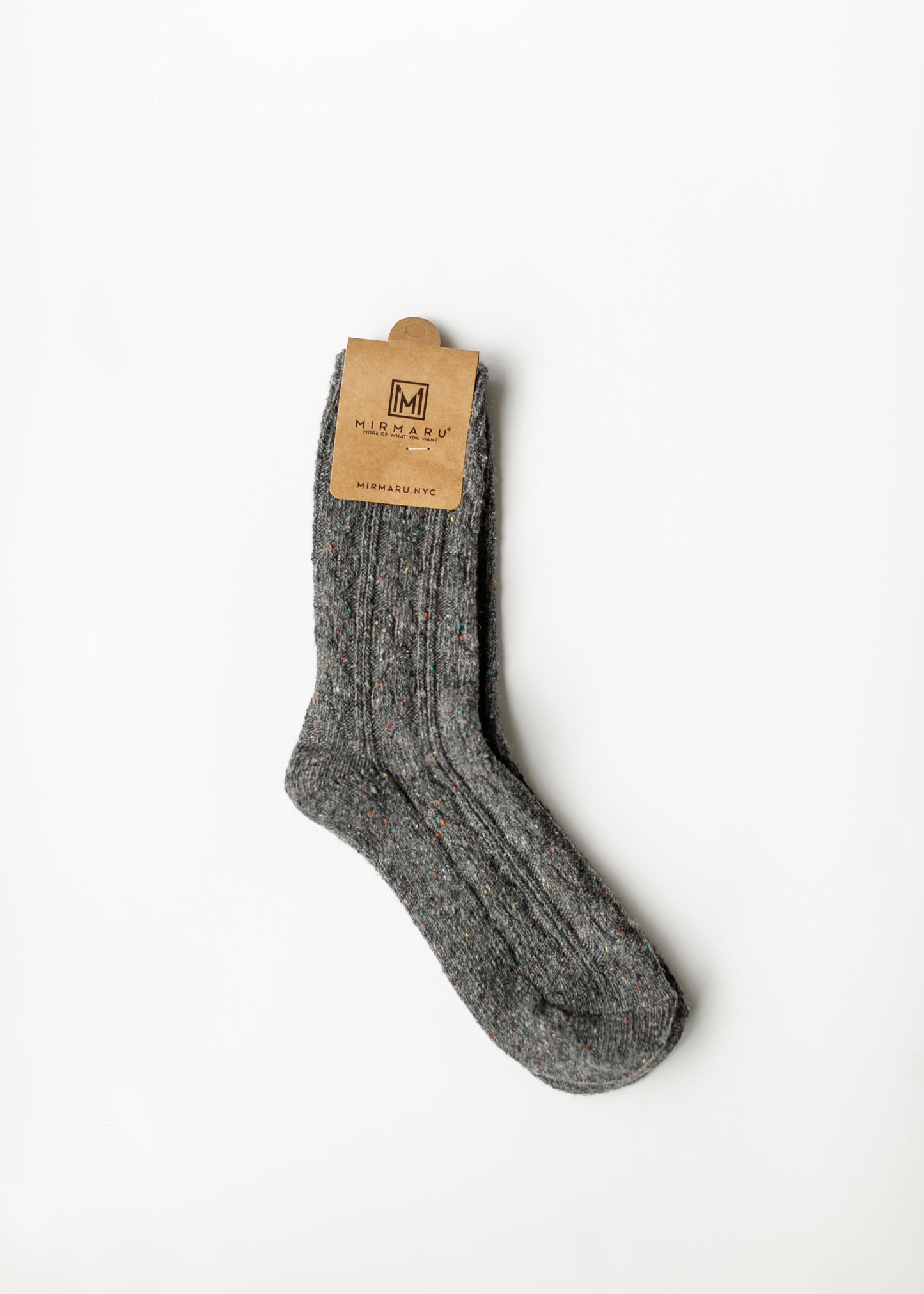Wool Blend Crew Length Socks Accessories Speckled / Gray