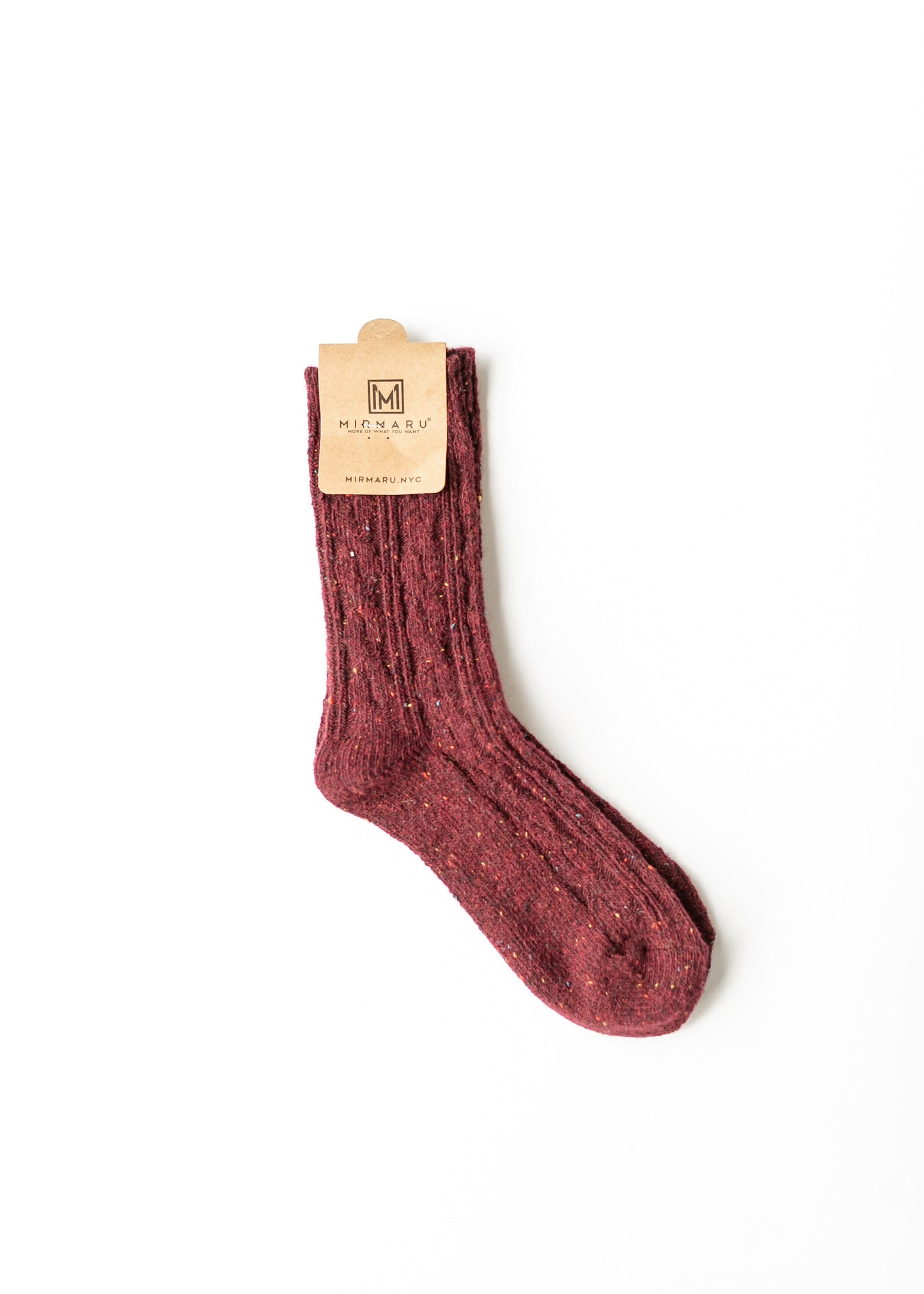Wool Blend Crew Length Socks Accessories Speckled / Red