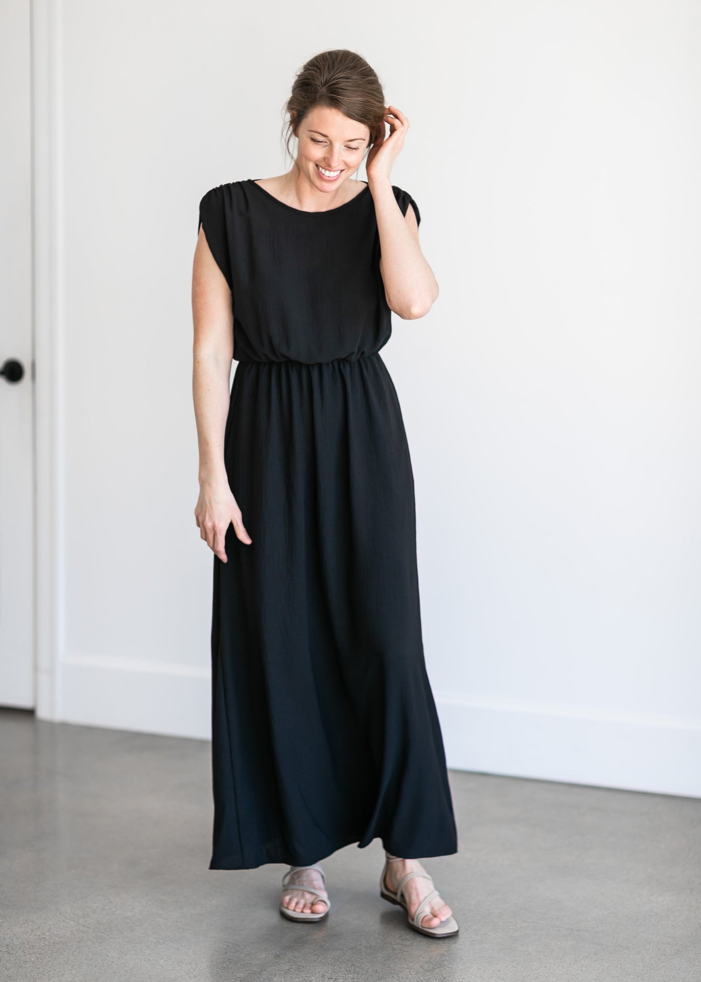 Woven Black Maxi Dress Dresses
