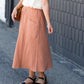 Woven Dotted Patch Pocket Midi Skirt FF Skirts