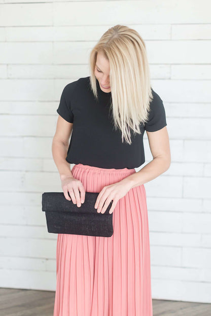 Woven Roll Over Clutch-FINAL SALE Accessories