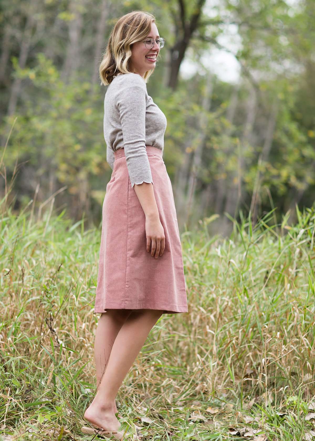 Wrap Corduroy Midi Skirt FF Skirts