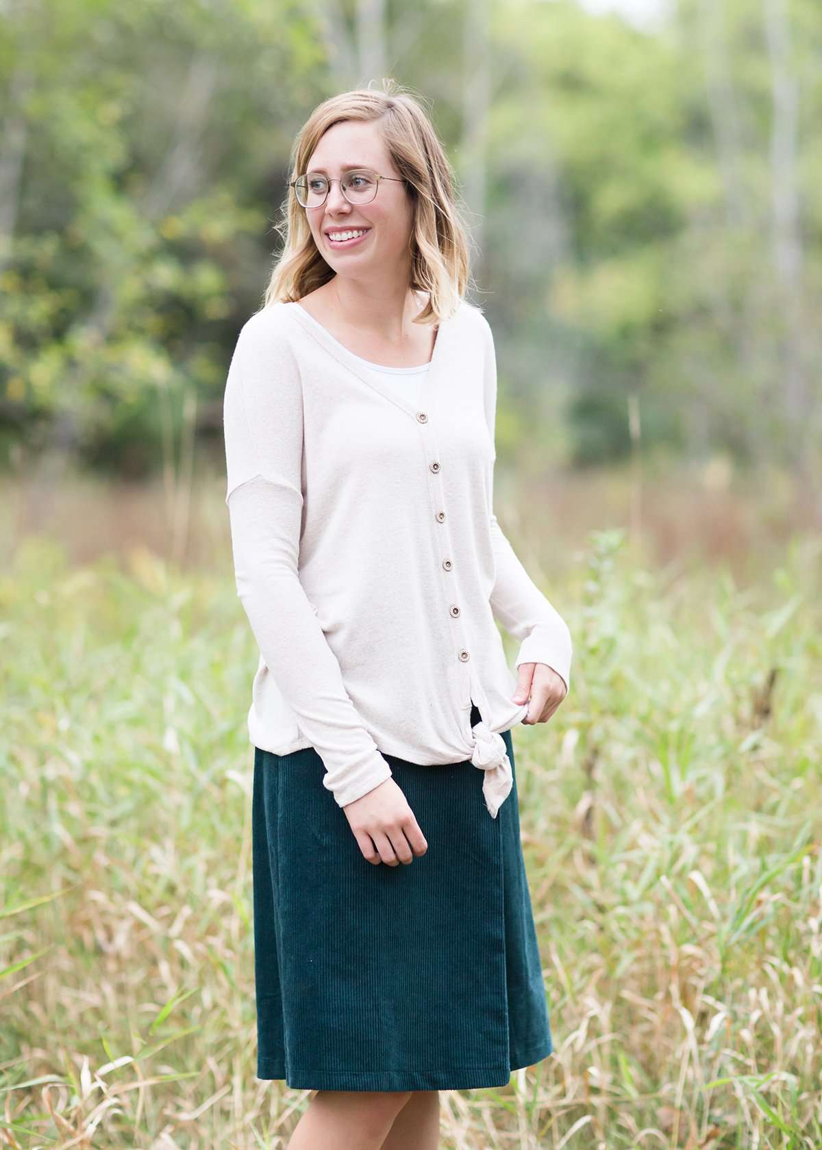 Wrap Corduroy Midi Skirt FF Skirts
