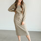 Wren Long Sleeve V-Neck Sweater Dress FF Dresses