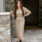Wren Long Sleeve V-Neck Sweater Dress FF Dresses