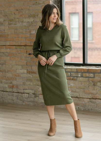 Wren Sweater Midi Dress IC Dresses Olive / XS