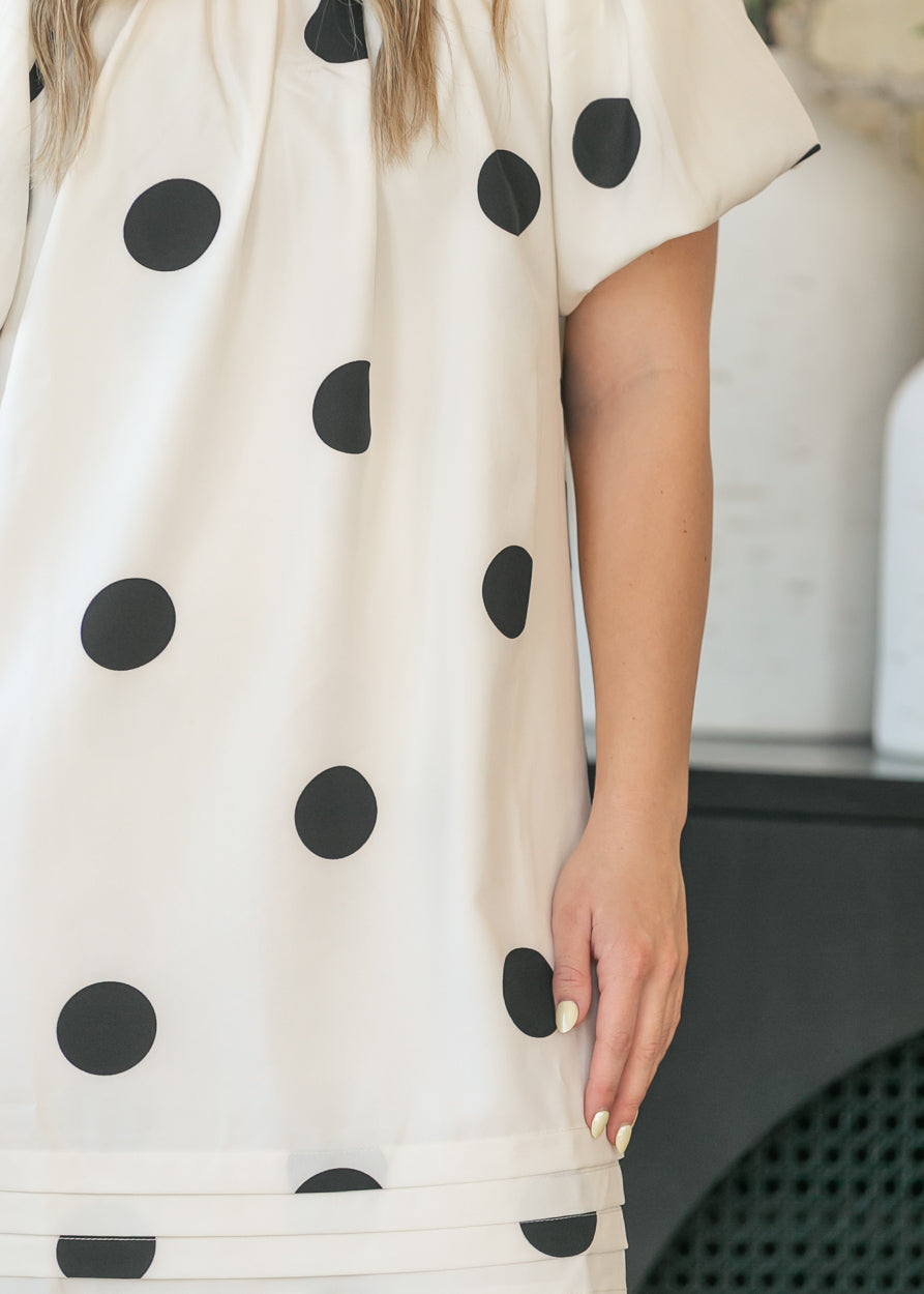 Wrenley Polka Dot Midi Dress FF Dresses