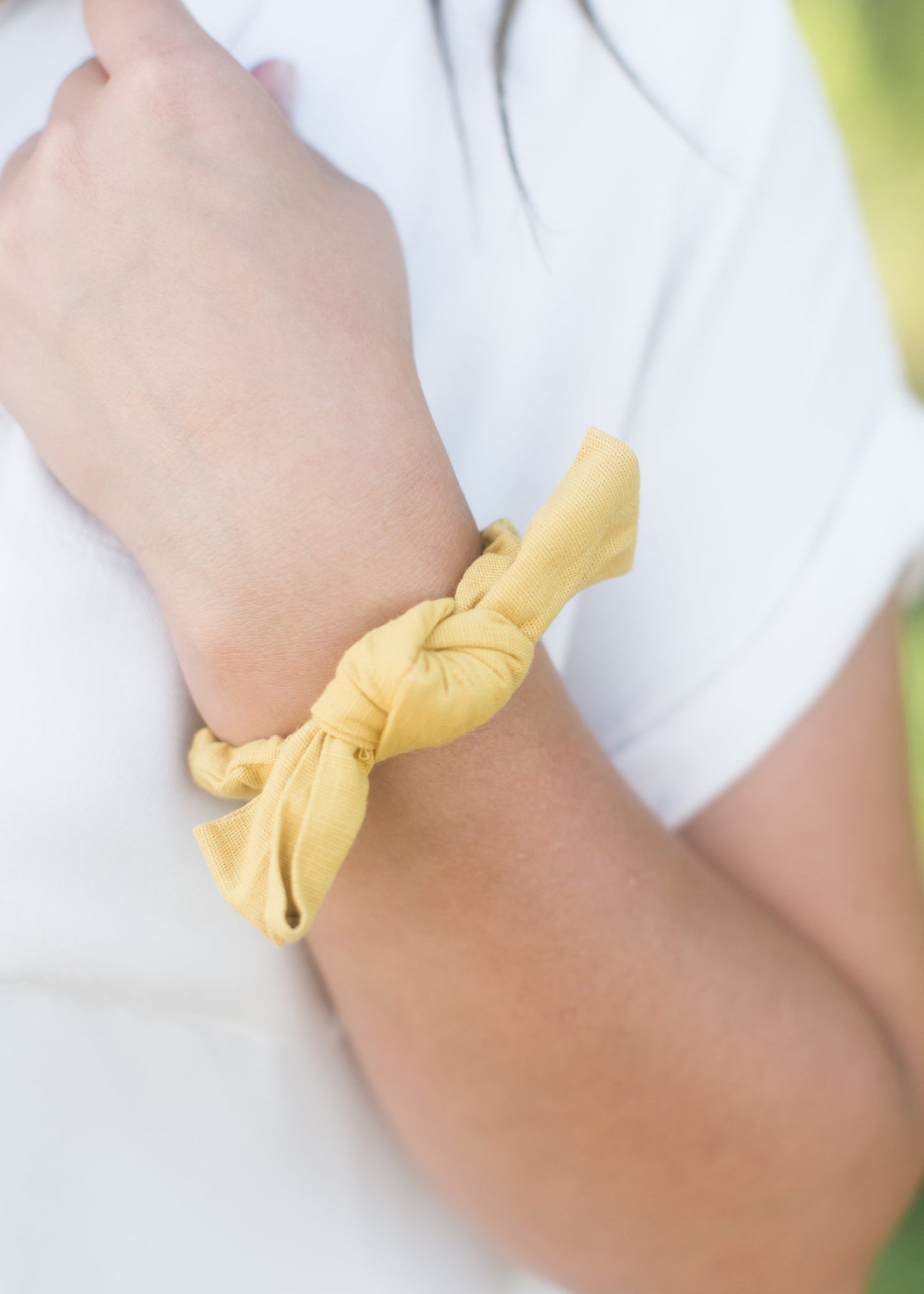 Yellow Bow Hair Scrunchie - FINAL SALE Accessories