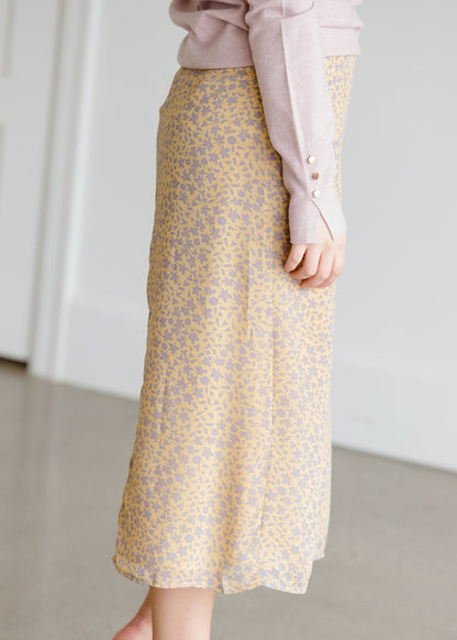 Yellow Floral Midi Skirt - FINAL SALE FF Skirts